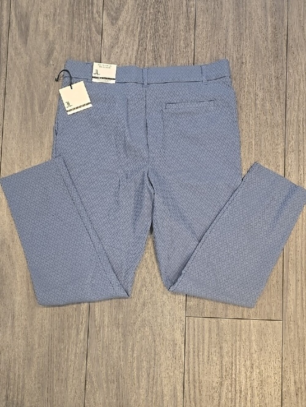 Jules & Leopold Textured Slim Leg Ankle Pants in Slate Blue